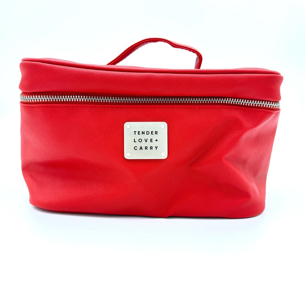 Tender Love + Carry Red Leather Makeup Bag